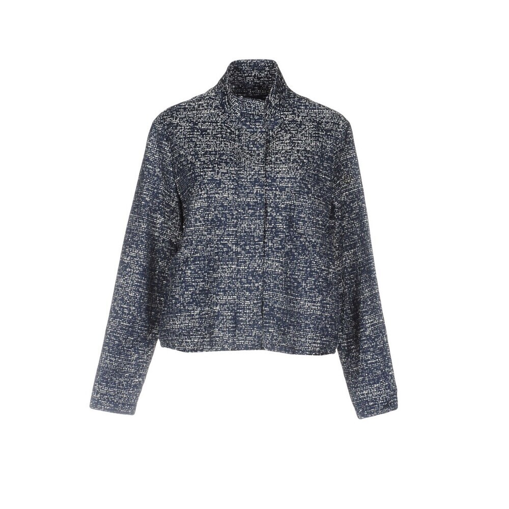 Armani Jeans Women's Jacquard Canvas Light Spring Jacket Dark Blue Size 40 $380 - Picture 2 of 15